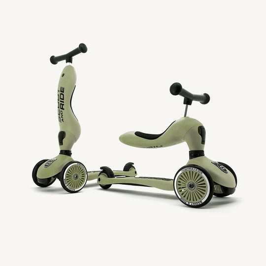 Scoot and Ride 2 in 1 Balance Bike / Scooter - Highwaykick 1 in Olive