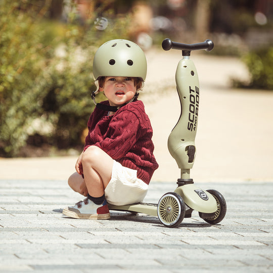 Scoot and Ride 2 in 1 Balance Bike / Scooter - Highwaykick 1 in Olive